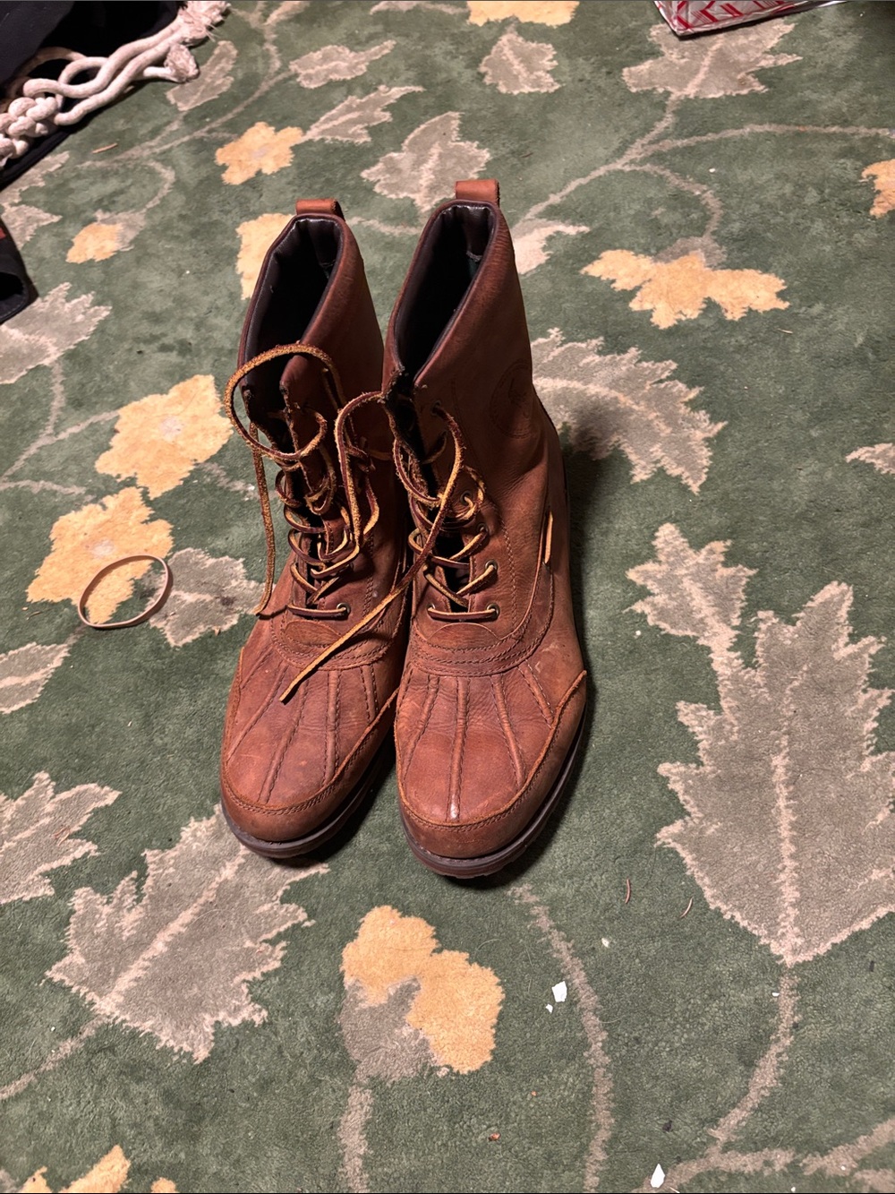 Polo by Ralph Lauren Chestnut Brown Leather Lace-Up Boots